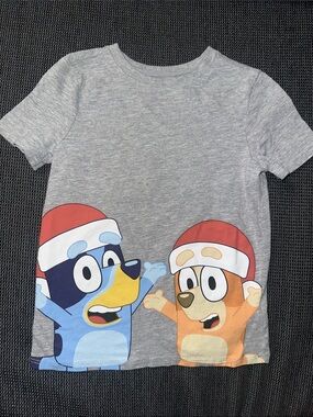 Kids Grey Short-Sleeve Cartoon Holiday Tee - Blue & Orange Characters